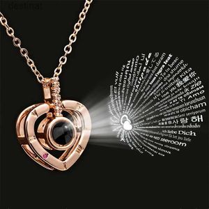 Colliers perlées Collier 100 langues Je t'aime Colliers Pendant pour Lover Girlfriend 2022 Creat Couple Romantic Jewelry GiftSL231225