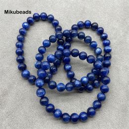 Colliers de perles en gros naturel AA 88.5mm Kyanite lisse ronde perles en vrac pour la fabrication de bijoux Bracelet collier bricolage 230306