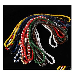 Colliers perlés Bois perlé à la main chaîne longue chaîne colliers femmes hommes perles en bois bijoux ethniques bricolage accessoires en gros Dr Dh6Ow