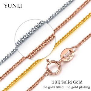 Colliers en perles yunli Real 18K Gold Collier Match Pendant Chain Solid Au750 Chopin For Women Fine Jewelry Wedding Gift 230209