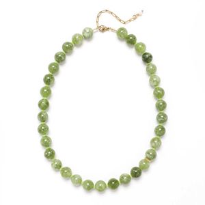 Colliers de perles Zmzy Olive Green Agate Perles Collier Collier Collier Collier D240514