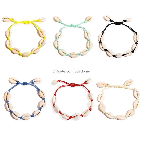 Perlé Nouveau Boho Naturel Coquillage Charme Bracelets Pour Femmes Été Plage Coquillage Chaîne Corde Chaînes Bohème Bijoux À Bricoler Soi-Même Cadeau Drop De Dhse9