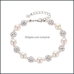 Kralen nieuwe armband met parelballet diamanten kralen eenvoudige mode shambhala sieraden accessoires voor vrouwen drop levering armbanden dheo4