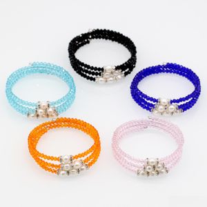 Kralen nieuwe kristallen armband met parel 10 kleuren handgemaakte sieraden wrap charmes dames cadeau love wens drop levering armbanden dhqs2