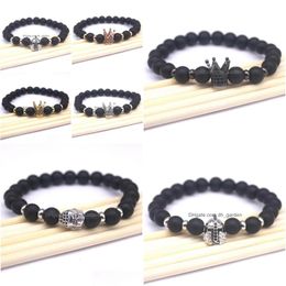 Perlé Nouvelle Mode Micro Pave Cubique Zircone Charme Hommes Femmes Bracelets Couronne Impériale À La Main Drop Delivery 202 Dh3Hf