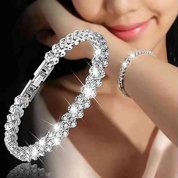 Perlé Nouvelle Mode Style Romain Vintage Bracelet Cristal De Swarovskis pour Femmes Charme Bracelets En Argent De Mariage De Mariée Bijoux Fins