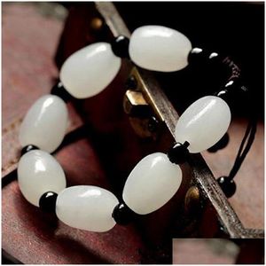 Per perlé de la chaîne de caténaire de la main Jade White Jade Natural Afghanistan Maisse en Chine Fends Direct Ventes Drop livraison de bijoux