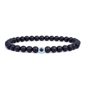 Bracelet d'obsidien d'obsidien perlé Bracelet Sauvignon pour hommes Stone Natural Evil Eye Womens Bijoux Buddha Health Balance Yoga