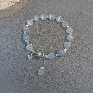 Kralen originele opaal zeeblauw schat maanlicht kristallen armband licht luxe elastische armband voor meisjes vrouwen sieraden accessoires