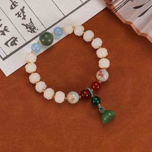 Kralen Pompoen Lotus Parel Witte Jade Bodhisattva Hand String Boeddha Kraal Vrouwelijke Hand Dragen Gebedskralen Veiligheid Geluk Armband YKKL