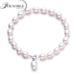 Kralen Echte Natuurlijke Witte Zoetwaterparel Armband Vrouwen Leuke OL Stijl Kralen strand Armband Vrouwelijke 231208