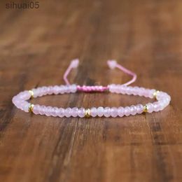 Kralen rozenkwarts armband - natuurlijke roze steen helende armband - balans kalmerende armband - spirituele bescherming meditatie YQ240226
