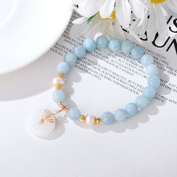 Con cuentas Ruifan Piedras verdes y azules Perlas naturales de agua dulce Jade Color dorado Pulseras para mujeres Hombres Joyería de moda afortunada YBR306 230424