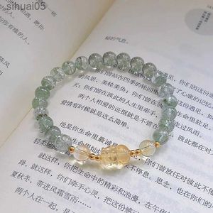 Beaded Ruifan naturel vert fantôme cristal richesse Pixiu Citrine perlé brin bracelets pour femme bijoux fins étant des cadeaux riches YBR834 YQ240226