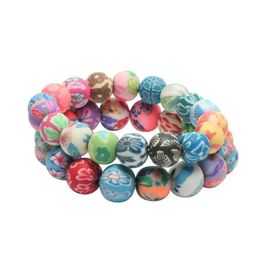 Kralen verkopen handgemaakte Boheemse armbanden bloemen zachte klei elastische armband voor vrouwen meisjes nationale sieraden epacket schip drop deliv dhosz