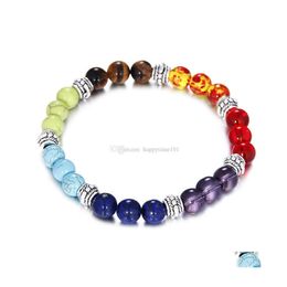 Perlé Sept Colorf Chakra Reiki Bracelet Énergie Quartz Bracelets Guérison Nce Perles Femmes Mode Bijoux Charmes Perlé Drop Delivery Dhrda