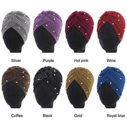 Turbante brillante con cuentas para mujer, gorro elástico con volantes y brillo, Hijab musulmán, gorro de quimio, pañuelo para la cabeza, cubierta para la cabeza para mujer