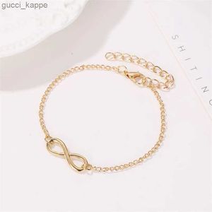 Bracelet Infinity de couleur dorée simple perlé pour les femmes numéro 8 Charmes bracelets bangles mode bijoux de fête inhabituelle Lovergift