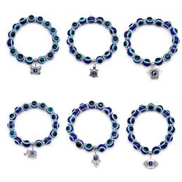 Perlé simple vendeur bleu mal gery women bracelet perle bracelet fait à la main bricolage décontracté bracelet chanceux 240423