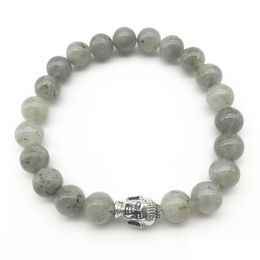 Perlé Sn1292 Deisgner Bouddha Tête Bracelet Nouvelle Arrivée Yoga Bijoux Naturel Labradorite En Gros Drop Livraison Bracelets Dhgarden Dh7Vu