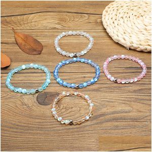 Perlé Spectrolite Bling Pierre Perle Bracelet Rose Bleu Vert Perles Naturelles Yoga Nce Pour Femmes Filles Bouddha Bijoux Drop Delivery Brac Dh7Kc