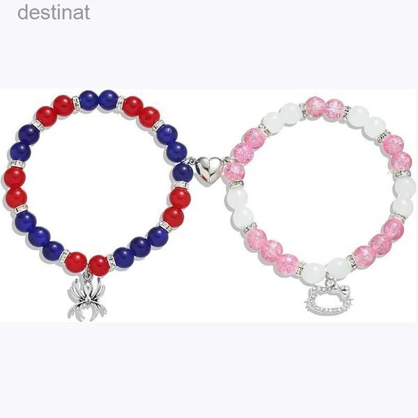 Pulseras de la amistad con cuentas de araña, pulseras a juego para parejas, mejores amigos, pulsera de araña Bff, regalos de joyería para mujeres, adolescentes y niñasL24213