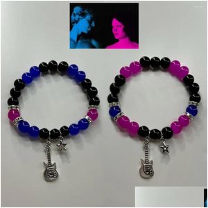 Beaded Strand 2Pcs/Set Fashion Couple Beads Bracelet Tv Girl Matching Bracelets Who Really Cares Inspired Friends Jewelry Gift Drop De Dhmdu