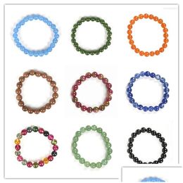 Perlé Strand Beautif Bijoux Bracelet Pierre Naturelle Couleur Mixte Semi Précieux Onyx Diy Perles Pour Hommes Femmes Charmant E4 Drop Deliver Dhayv