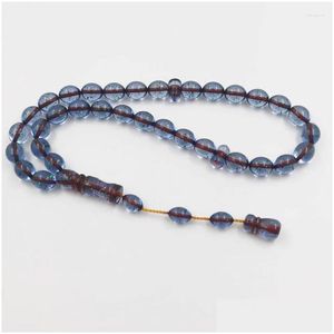 Brin de perles Résine bleue Tasbih 33 Perles de prière Bracelet musulman Cadeau Accessoires arabes Bijoux turcs Homme Misbaha Drop Delivery Brac Otegf