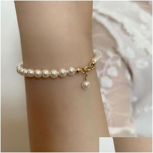 Kralen streng mode veelzijdige natuurlijke zoetwater parelparel armband dames sieraden licht luxe trendy minimalistische accessoires drop deliv otjtb