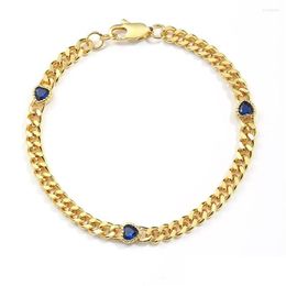 Kralen streng gouden kleur plave zirkoon bedelarmband voor vrouwen hart sterrenketen link bangle vrouwelijke kreeft clasp metaal koper mode dh9ju