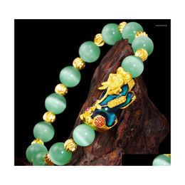 Kralen streng groen opaal steen kralen energie armband verandering kleur god beest piuxiu Chinese gelukkige charme armbanden armbanden voor vrouwen d dhrvd