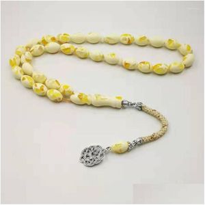 Breed Strand Mans Tasbih 33 45 66 99 Perles Bracelet Resin Gift For Muslim Special Trabzon Tassel Islamic Misbaha Drop Livil