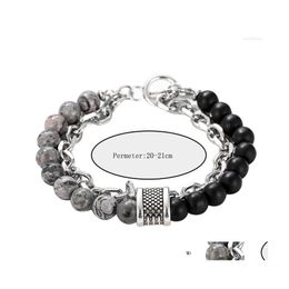 Perlé Brin Mat Onxy Pierre Mixte Mtiple Naturel Différentes Couleurs Charmes Chaîne Réglable Bracelet Pour Couple Unisexe Cadeau Drop De Dhigl