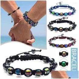 Kralen streng mini thermochrome bangle verstelbare mannen armband charme sieraden temperatuur gevlochten kleur vrouwen veranderd zijn k7m1 drop d dhmpe