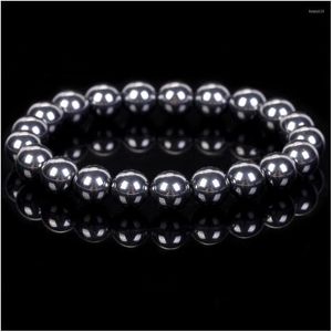 Perlé Brin Naturel Terahertzs Pierre Bracelet Perles Bijoux Cadeau Pour Hommes Magnétique Protection De La Santé Femmes Fil Élastique 6 8 Mm Dr Dhs5U