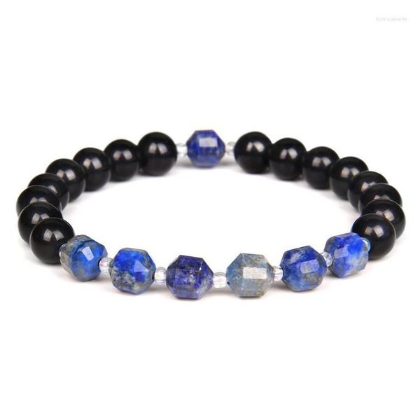 Perlé Strand Nature Distance Bracelet Femmes Hommes 8Mm Pierre Naturelle Rock Oeil De Tigre Noir Onyx Perles De Guérison Stretch Lucky Yoga Jewelr Dh6A3