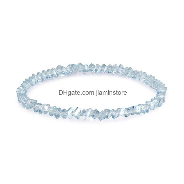 Perlé Brins Brins Meetvii À La Mode Triangle Cristal Perle Bracelets Mignon Irregar Stretch Couple Bracelets Bracelet Pour Femmes Fille Dr Dh6Hv