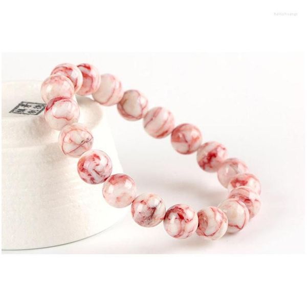 Strand con cuentas Zhen-D Joyería Natural Red Oriental Jasper 5A Pulsera de cuentas de piedras preciosas Precioso Regalo especial de buen significado para hombre Mujer D OTBRC