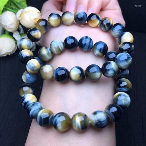 Brins de perles 10-14 mmnnatures fantastiques Tiger Eye Stone Bead Bracelet Healing Energy Jewelry Lucky Elastic for Men and Women FAWN22