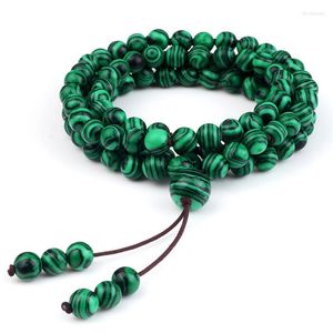 Kralen strengen 108 mala armband gebed natuursteen groene malachiet meditatie genezing bakbandensnecklace voor vrouwen mannen juwelen lars22
