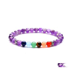 Kralen strengen 10 stc/set 7 chakra genezing nce 6 mm kralen armband yoga leven energie charme natuursteen sieraden drop levering armbanden dhotb