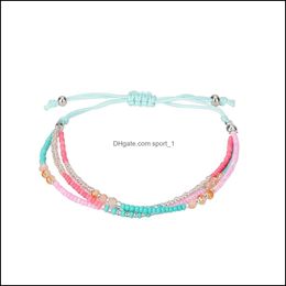 Perlé Brins 10Pc / Set Mode Corde Tressée Bracelet Ensemble À La Main Étanche Wrap Charme Femme Enfants Pour Cadeau Drop Deliv Dhseller2010 Dh371