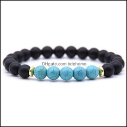 Kralen strengen 10st/set mannen vrouwen 8mm kralen Bracelet Fashion trend kralen sieraden ontwerpen Mens Natural Drop Delivery 202 Dhseller2010 DHGCE