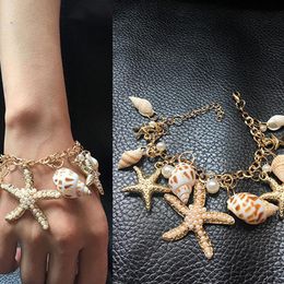 Kralen, strengen 1pc shell armband vrouwelijke parel verstelbare boho vriendschap echte zeeschelp Moederdag sieraden cadeau