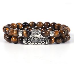 Brins en perles 2 pièces Set Bouddha Charme Bracelet en pierre naturelle Bracelets pour femmes refroidisseurs éblouissantes Pulseras13431819