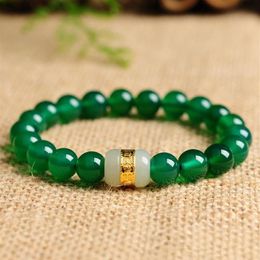 Perles Strands 24k Gold Hetian Jade Bracelet Premium Gem Bijoux Bracelets Agate Naturelle Rouge Noir Vert Amoureux Pour Hommes Et Femmes2220