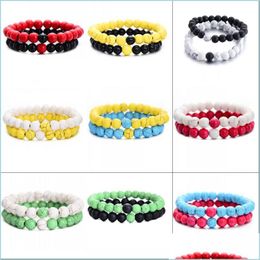 Kralen strengen 2 stks/set natuurlijke kralen armbanden armbanden elastische vrouwelijke pseira bohemian paar accessoires sieraden man cadeaus bidden dh3zj