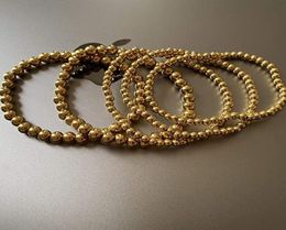 Brins perlées 3 pcSset 456 mm Stretch Bracelets Balles d'or bijoux en argent élastique élastique de corde extensible Pulseras être ajusté f2362338