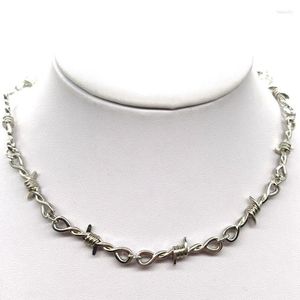 Hebras de cuentas 49 cm Collar Hombre y mujer Hip-hop Punk Alambre de púas Brambles Cadena de eslabones Gargantilla Regalos para amigos Collares de moda Fawn22